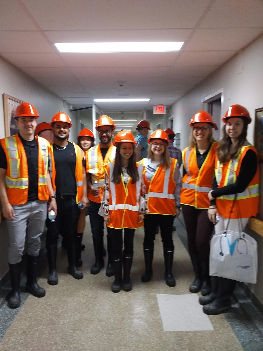 2018 ROMP week students getting ready to tour the new hospital wing  